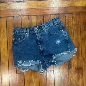 Vintage Levi's Blue Jean Shorts Distressed Cut-Offs